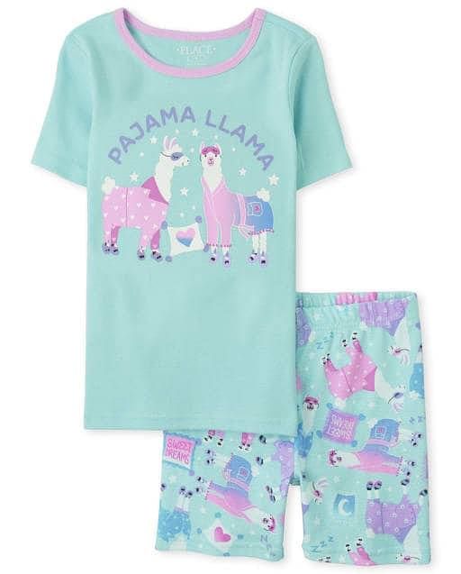 Girls Pajama Llama Snug Fit Cotton Pyjamas
