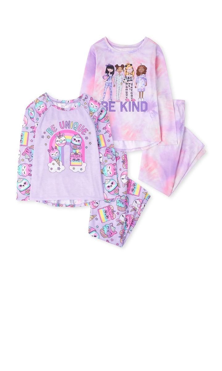 Girl Be Uniquely Kind Panda Llamacorn Snug Fit Cotton Pyjamas Sleepwear