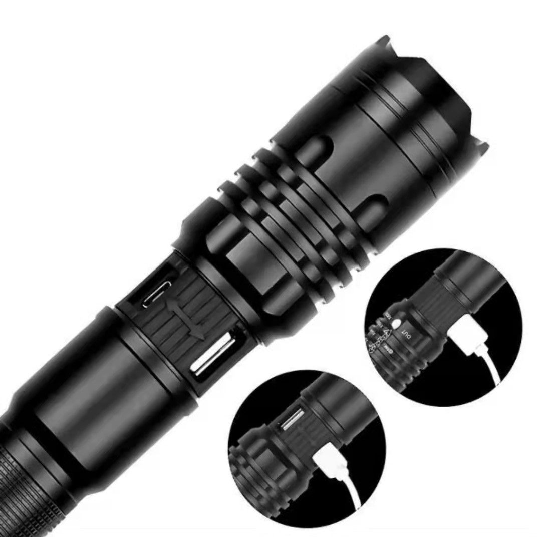 Tactical Flashlight Rechargeable Led Powerful Torch 5 Modes