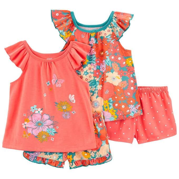 Cater's Kids 4 Piece Pajama Set Floral