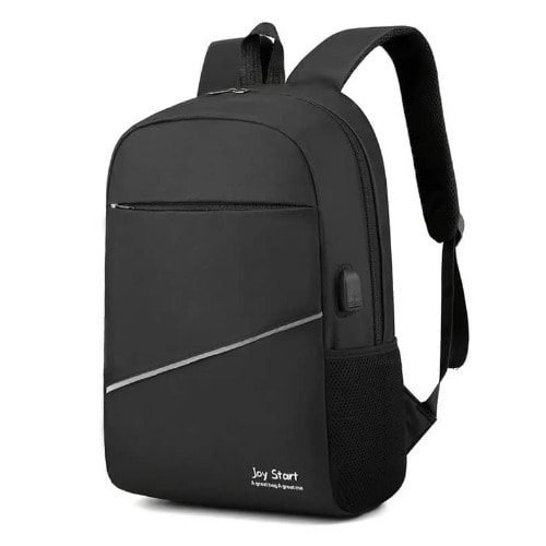 Casual Anti Theft Travel Business Backpack & Laptop Bag With Usb Charging Port- Black