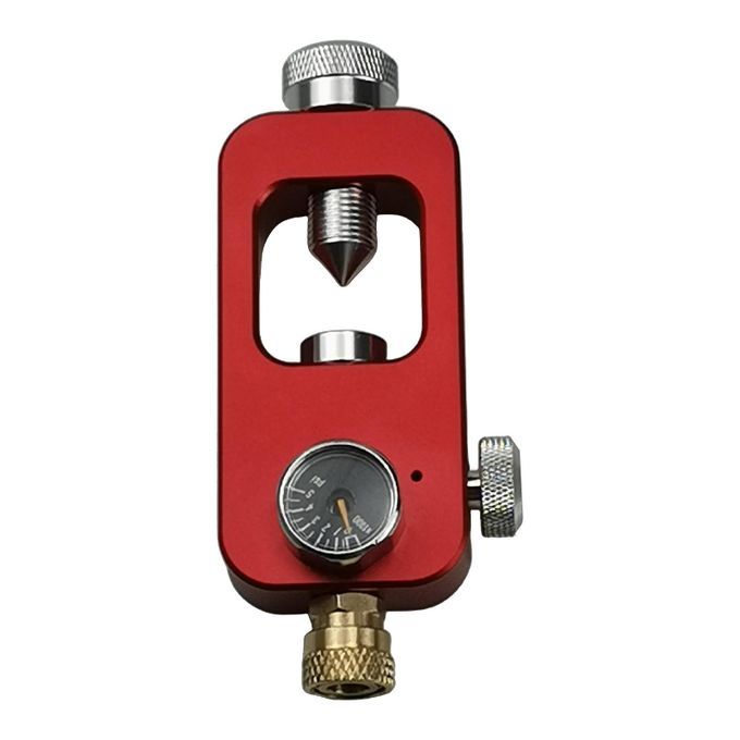 Diving Oxygen Cylinder Air Tank Refill Regulator Adapter Red_Gauge_B