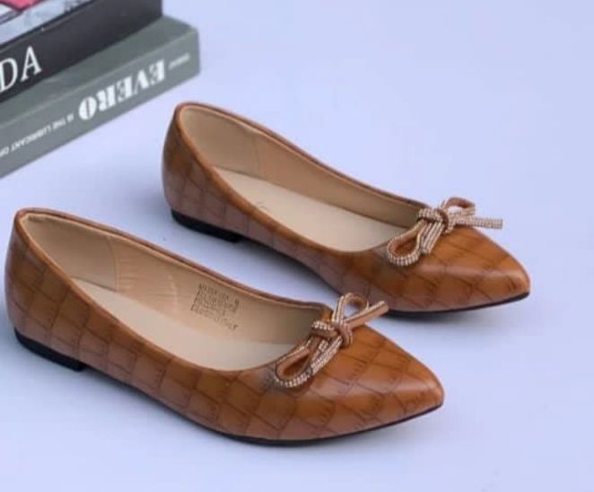 Unique Ladies Flat   Shoe -Brown