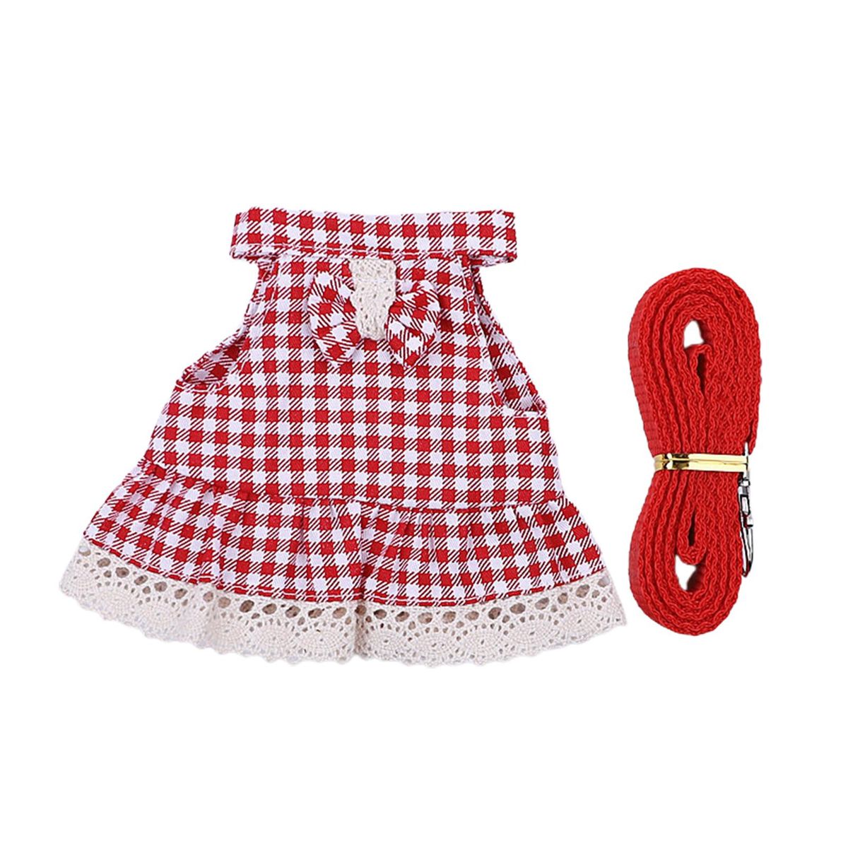 1 Set Pet Dress Leash Pink Snowflake Blue Stars Chest Harness Red