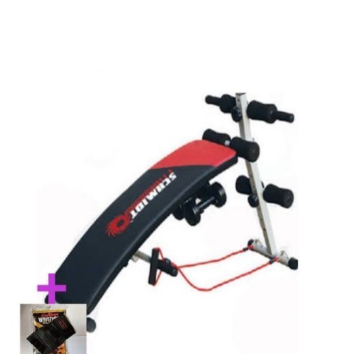 Curve Sit-up Tummy Bench With Dumbell, Resistance Rope And Gym Glove