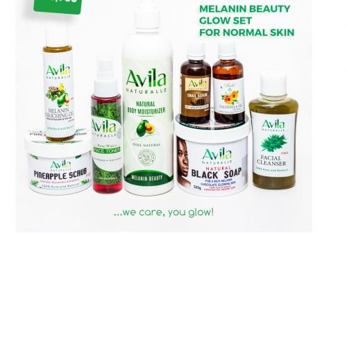 Natural Melanin Beauty Glow Set For Normal Skin