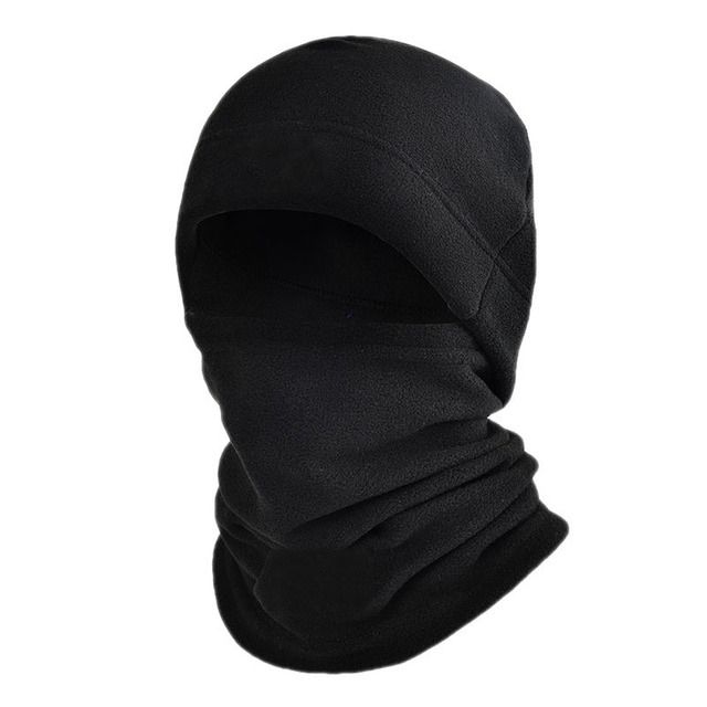 Winter Polar Coral Hat Fleece Balaclava Men Face Mask Neck Warmer Beanies Thermal Head Cover Tactical  Sports Scarf Caps(#Black Set)