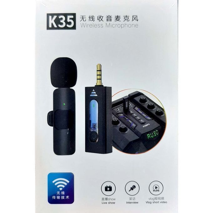 Portable Mini Lapel K35 Wireless Microphone Plug Play Mics For Android