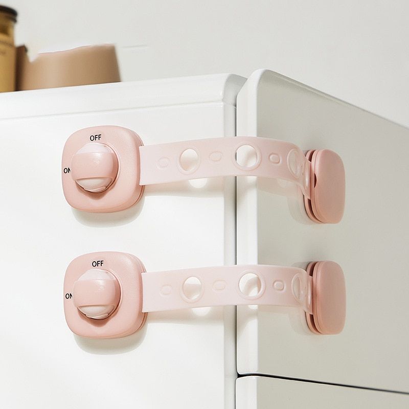 2pcs Baby Safety Plastic Cabinet Lock Baby Protection Safe Locks For Refrigerators Cupboard Security Drawer Latches