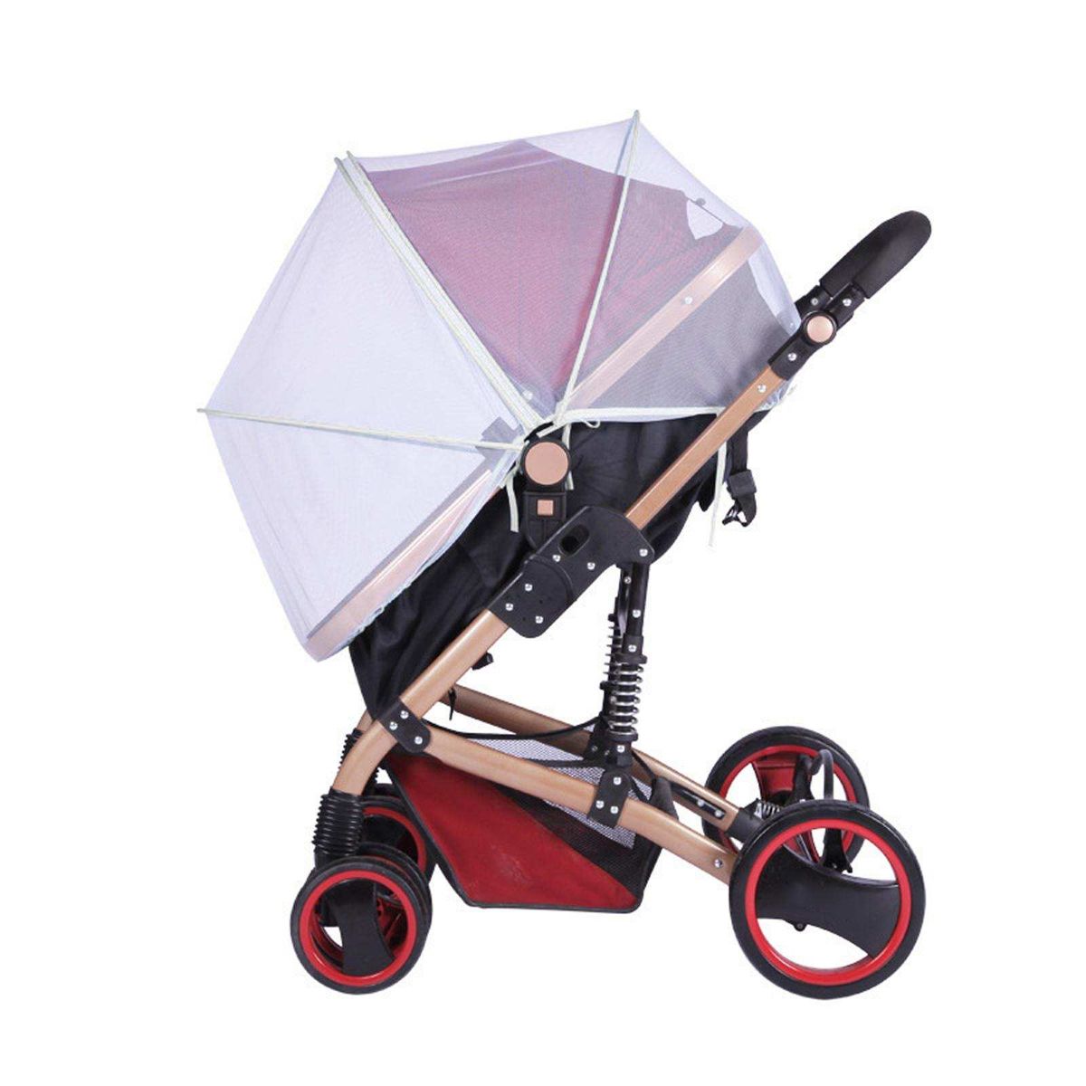 Mosquito Net For Stroller Car Seats Cradles For Strollers Zipper White