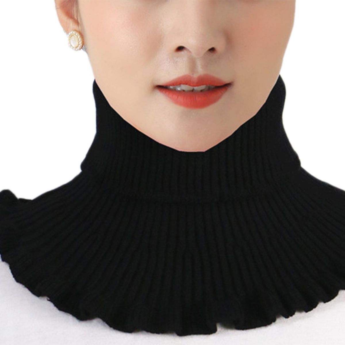 Scarf High-necked Skin-friendly Elastic Fiber-Black