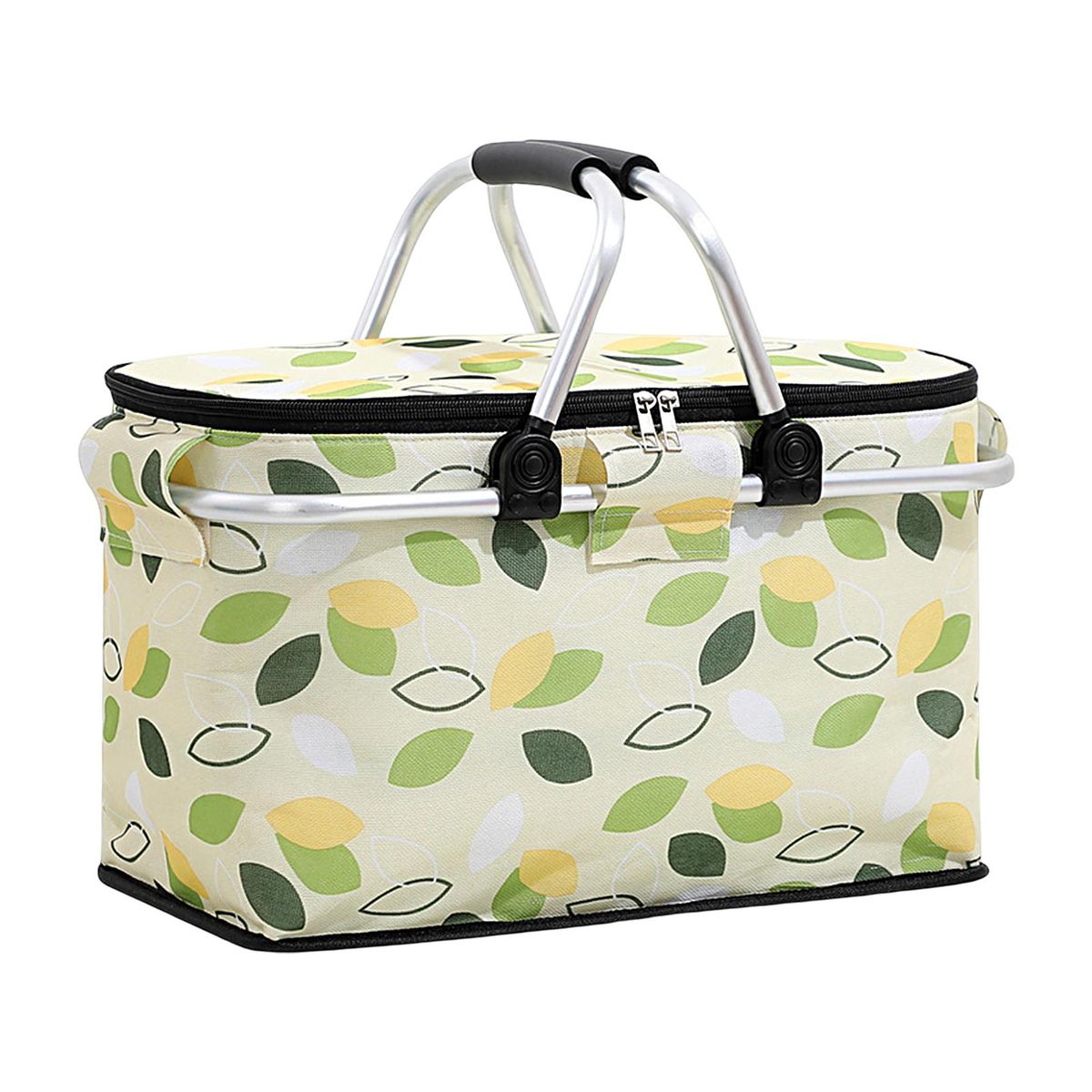 Insulation Basket Outdoor BBQ Storage Container Yellow and Green