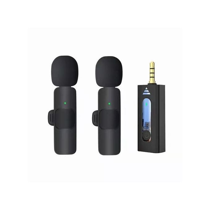 Wireless Microphone Portable Mini Lepel Microphones Set Plug Play Mics For IPhone, Androids Game Teaching Live Broadcast 2mic.