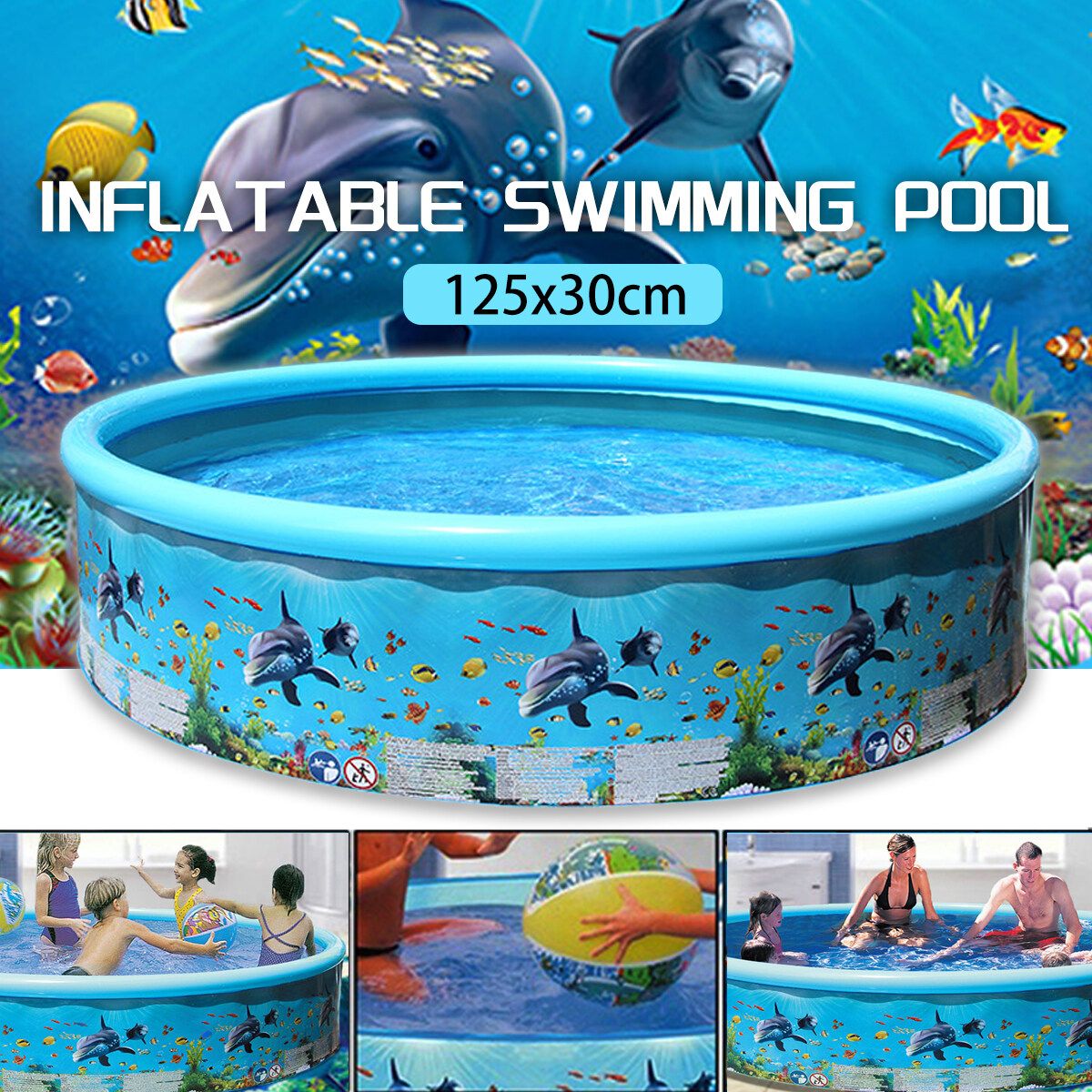 Household Swimming Pool Outdoor Indoor Portable Bathtub Summer Cool Play Pool For Adult Children 125x30cm