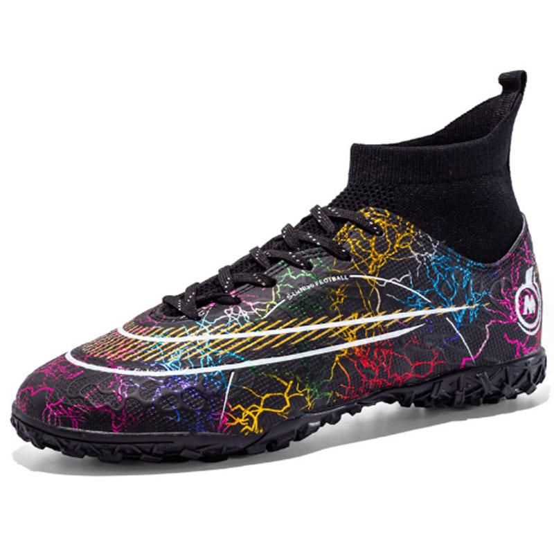 Fashion High Top Football Shoes Men's Women's Non Slip Running Shoes  - Black