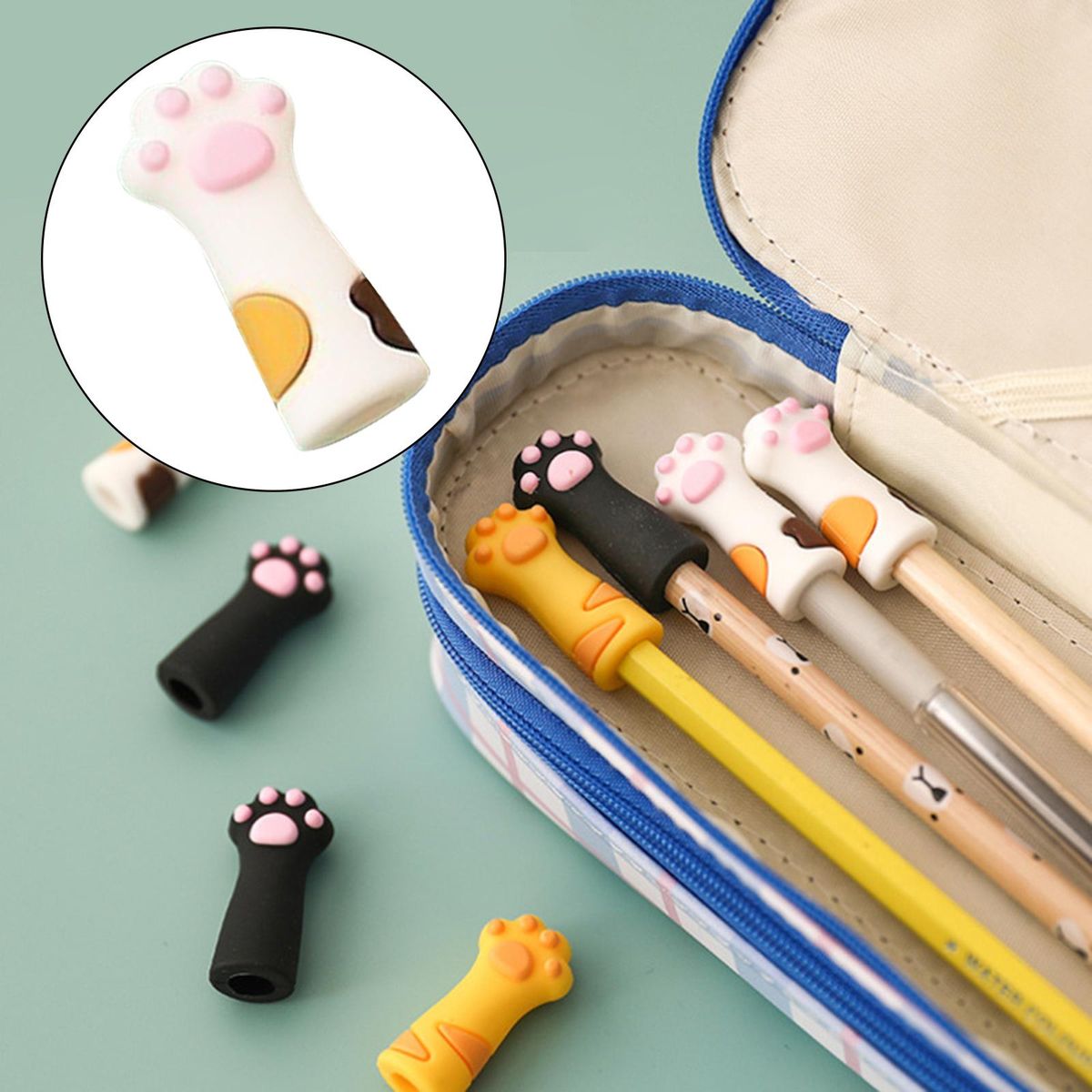Pencils Caps Pencil Extender Durable Cat Claw Pencil White
