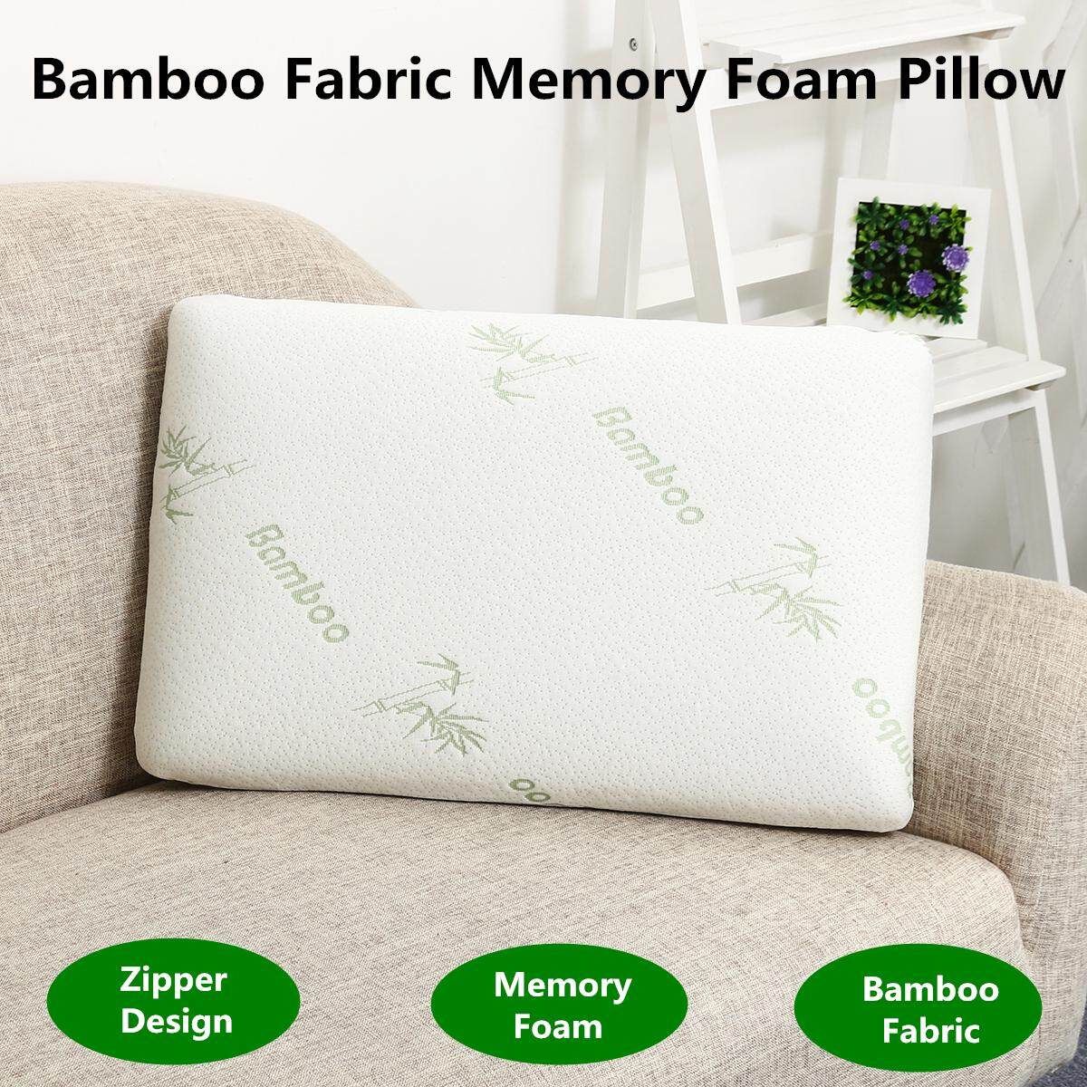 Bamboo Fabric Pillow Memory Foam Filler Relief Antibacterial Anti-Mite