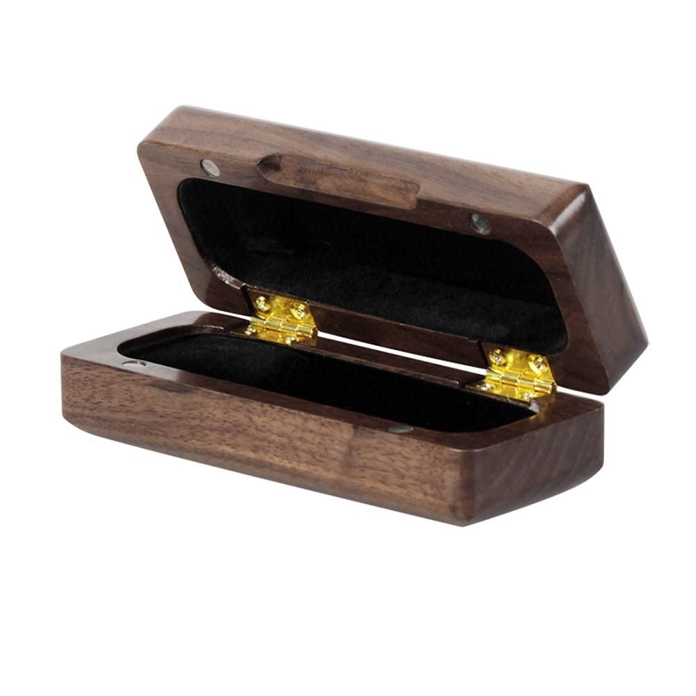 Wooden Saxophone Sax Mouthpiece Holder Case Box Solid Wood