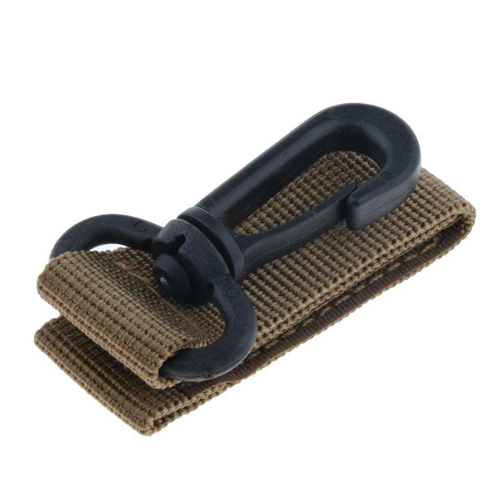Nylon Key Hook Webbing Molle Buckle Hanging Belt Carabiner Clip Khaki