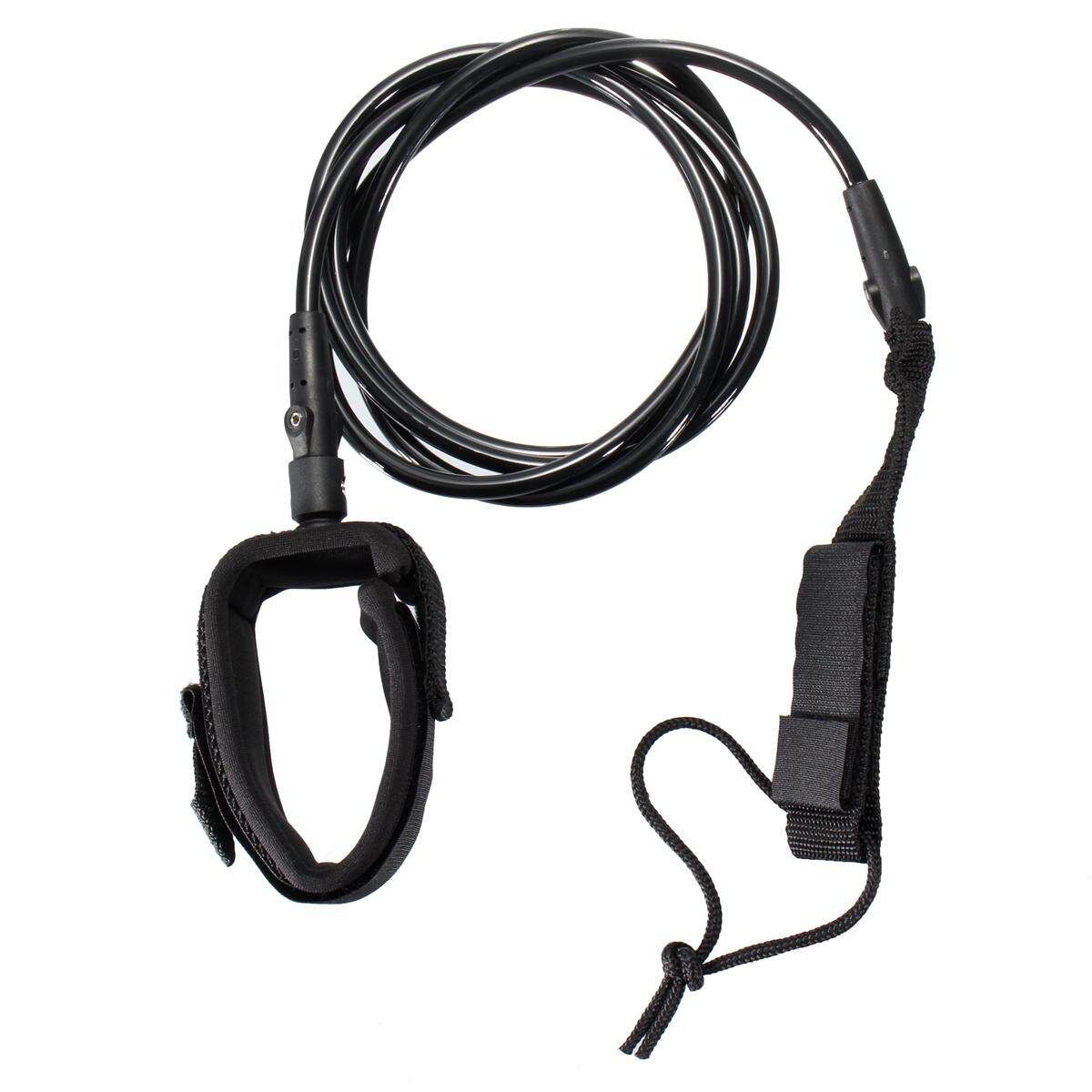 3PCS Surfboard Leash Surfing String Lep Rope Ankle Cuff Swivel Cord Calf Various Size Black