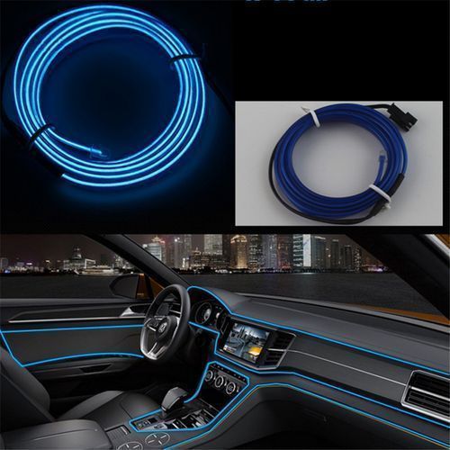 USB Neon EL Wire For Car Interior/Dashboard Bike Cosplay Festival Decoration LED (Blue)-2m