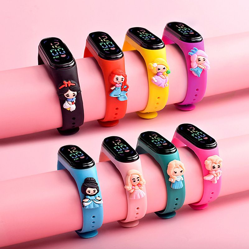 New Girls Cartoon Anime Princess LED Doll Watch