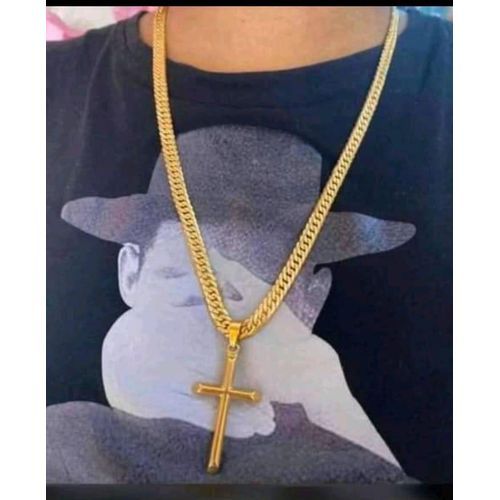Quality Cuban Linked Gold Chain + Cross Pendant