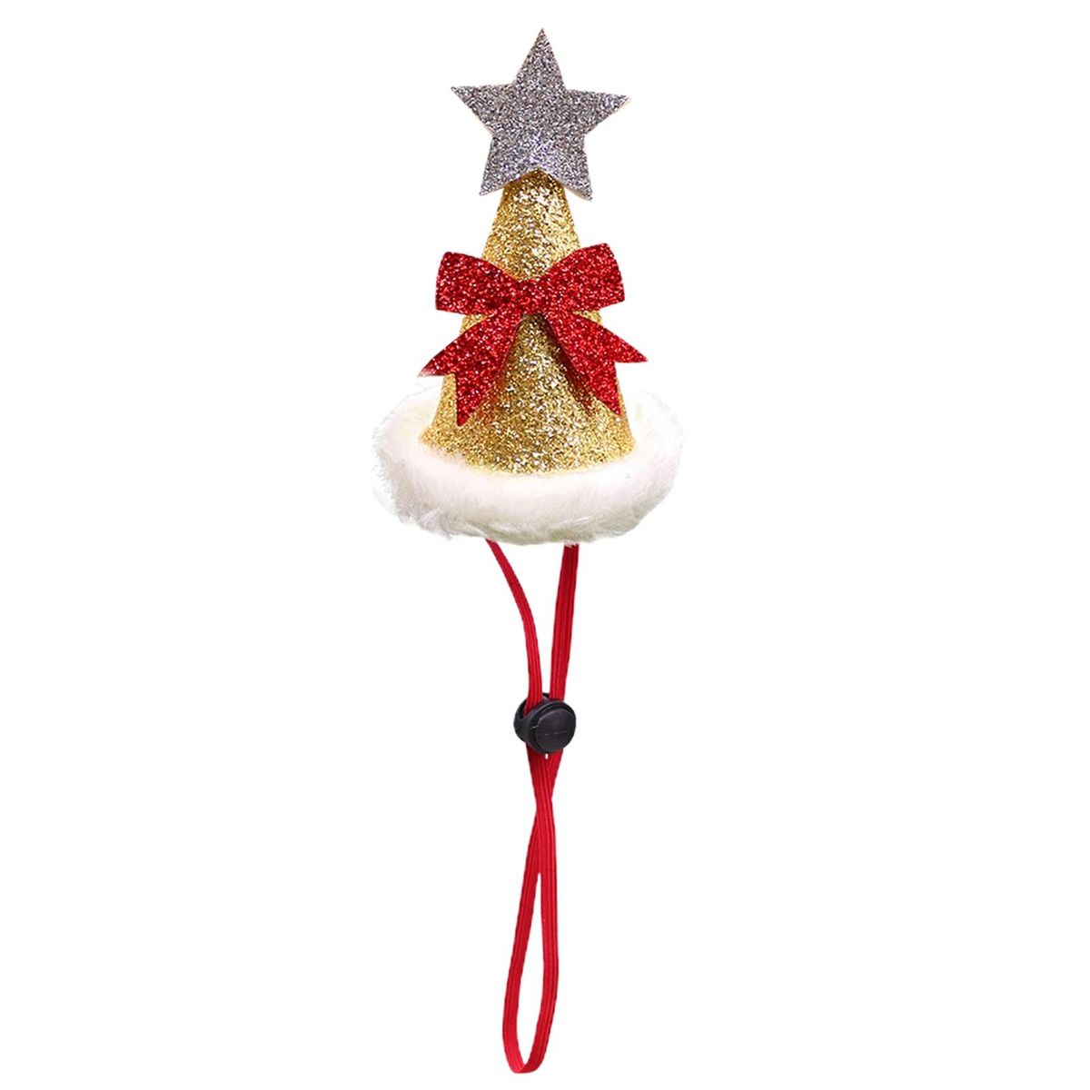 Dog Headdress Pet Dog Cat Hat with Star Bow-knot Ornament Yellow