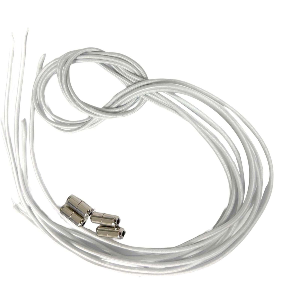 No Tie Shoelaces Elastic Lock Shoes Trainers Lazy Laces White White