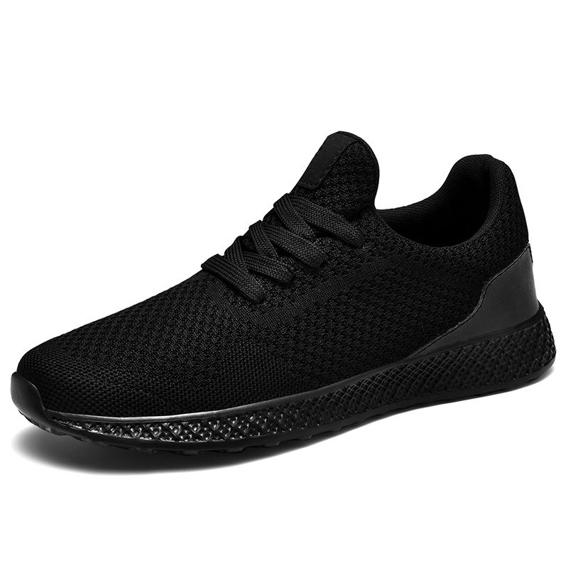 Big Size Light Air Mesh Sneakers Sports Shoes-Black