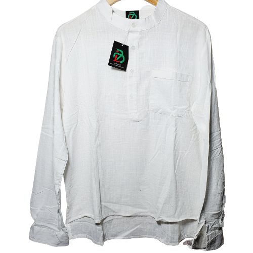 Men Casual Summer Linen Long Sleeves Shirts - White