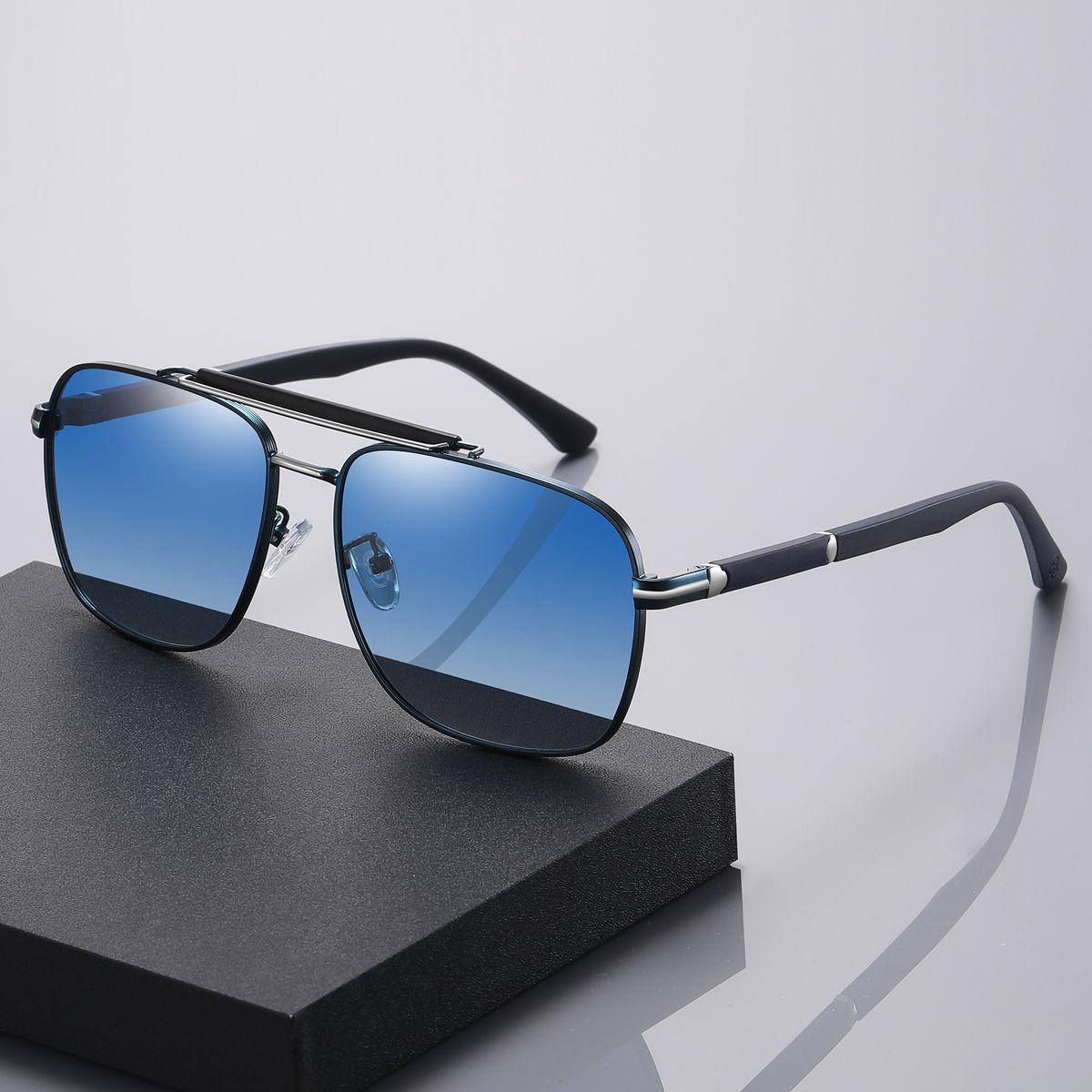 Men's Aviator Sunglasses Oversized Rectangle Metal Frames