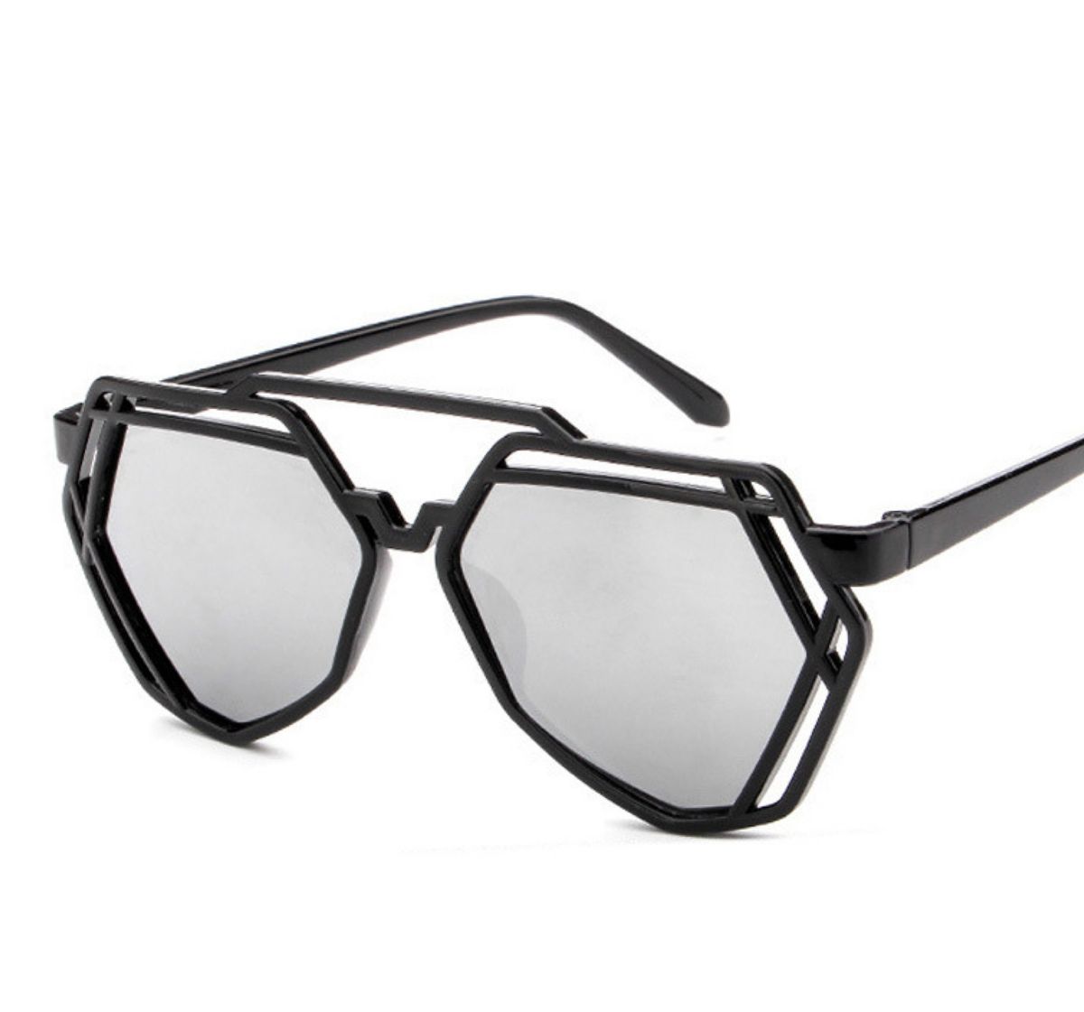 Pattern Classy Rim Sunglasses- Black