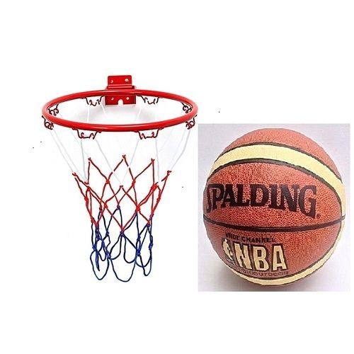 WALL  HANGING BASKETBALL HOOP RIM NET & BASKETBALL