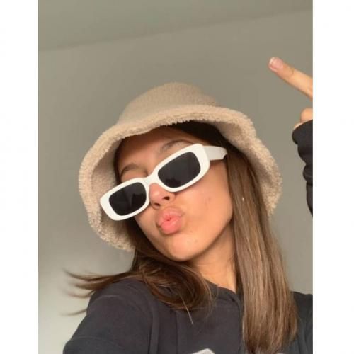 Unisex Small Frame Oval UV  Protective  Sunglasses-White
