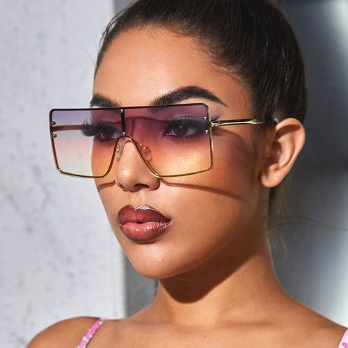 Retro Oversized Sunglasses Square Fashion UV Protection Womens Sun Glasses