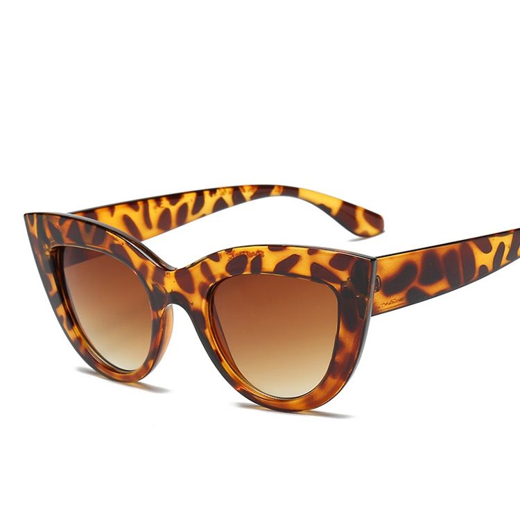 Cat Eye Mirrored Metal Frame UV400 Sunglasses For Women