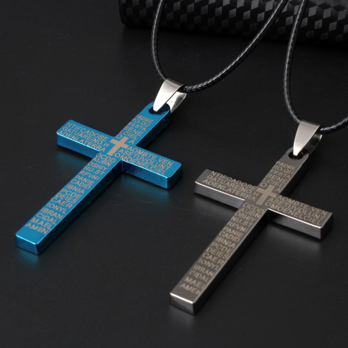 2Pcs/Set Couple Cross Pendants Necklace For Best Friends Lovers Valentines