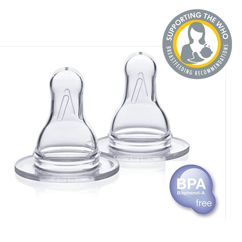 Slow Flow Silicone Teats 2Pk