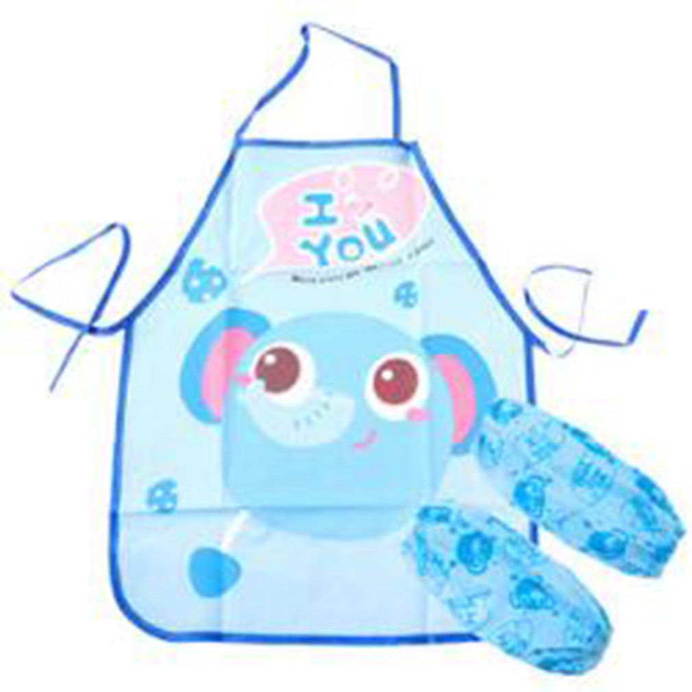 Waterproof Anti-dress Children Kids Eat Aprons Sleeveless Gowns Kitchen Bibs