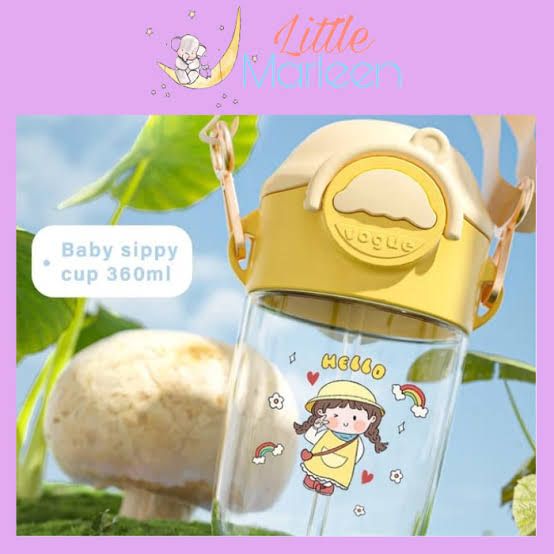 Baby Non Spill Straw Sippy Water Bottle - 360ml