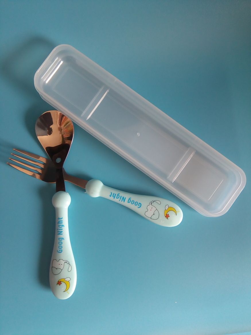 Spoon And Fork Set With Case For Children