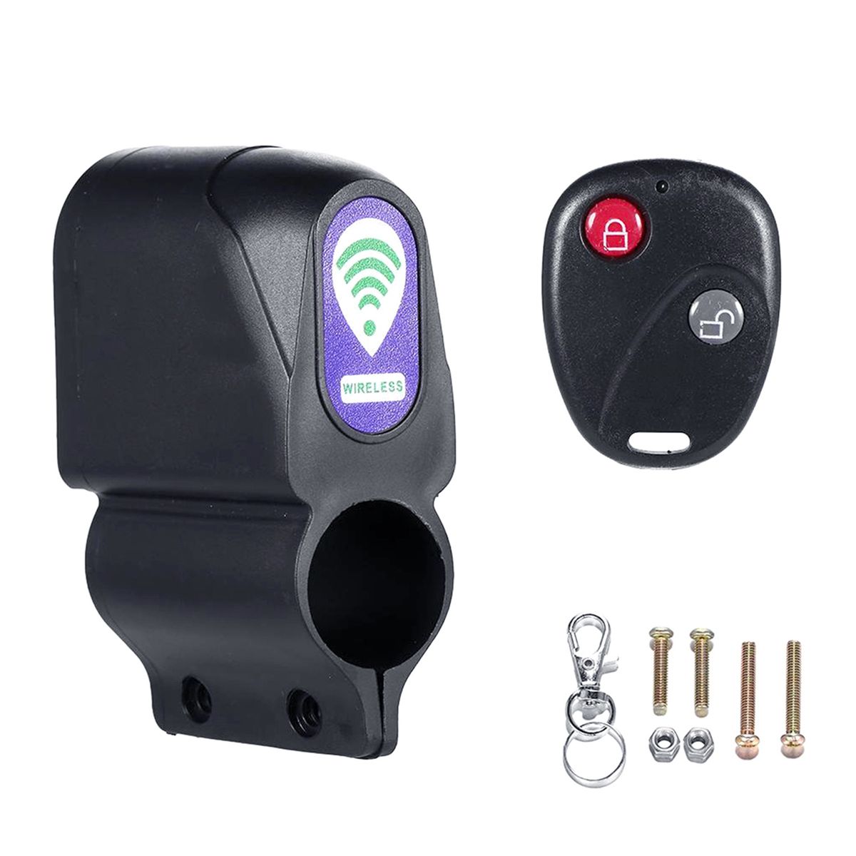 Bicycle Alarm Lock Wireless Anti-theft ABS Remote-Black