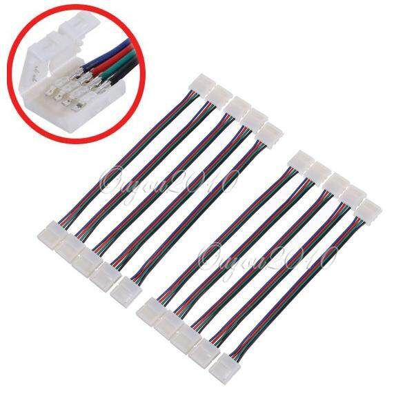 10PCS 15CM 10mm Width 4 Pin Connector With Line For RGB 5050 Led Strip Lights No