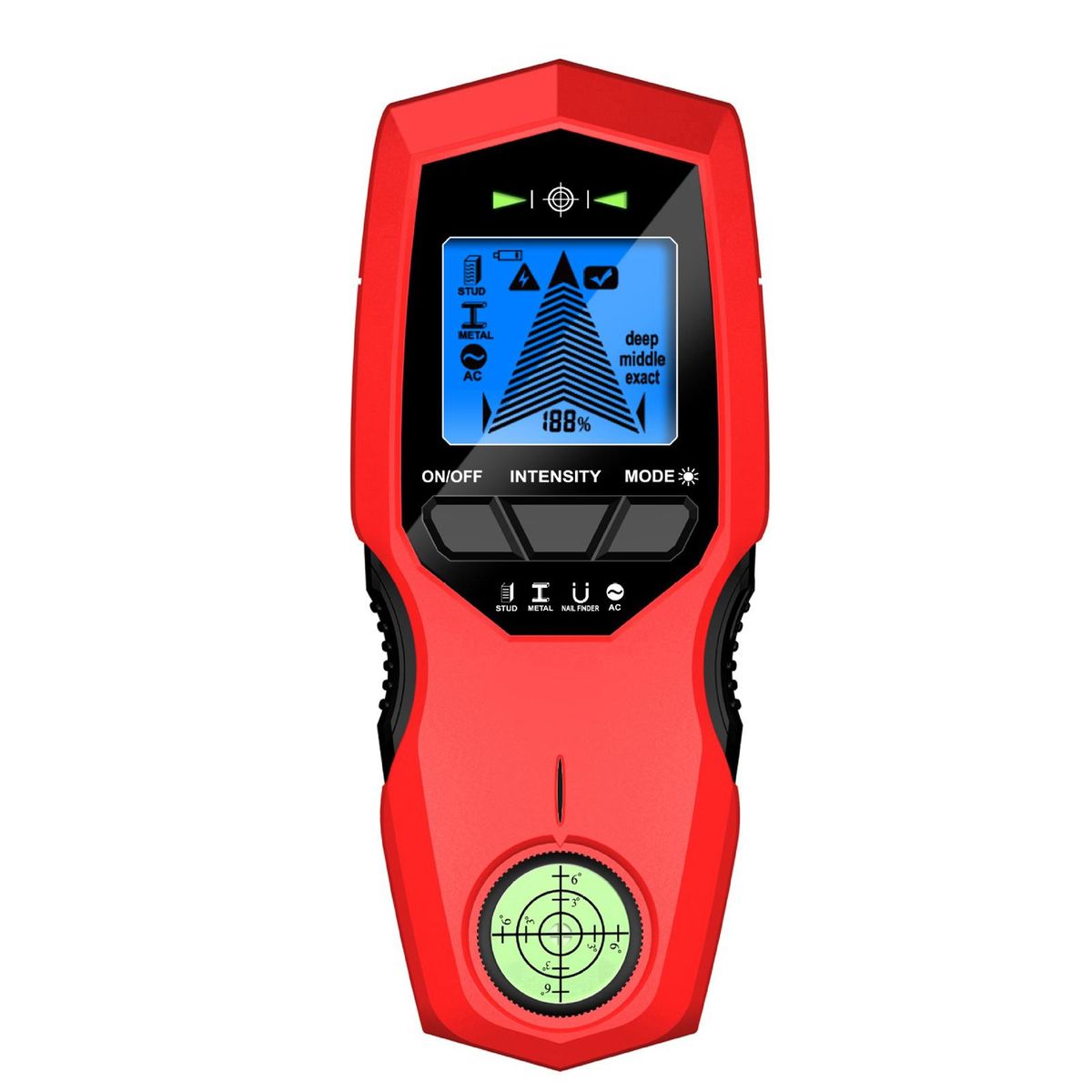 LCD Backlight Display Digital Wall Detector Metal Sensor Wood Stud Finder AC Cable Scanner Three Scanning Modes Switchable with Nail Positioning Function