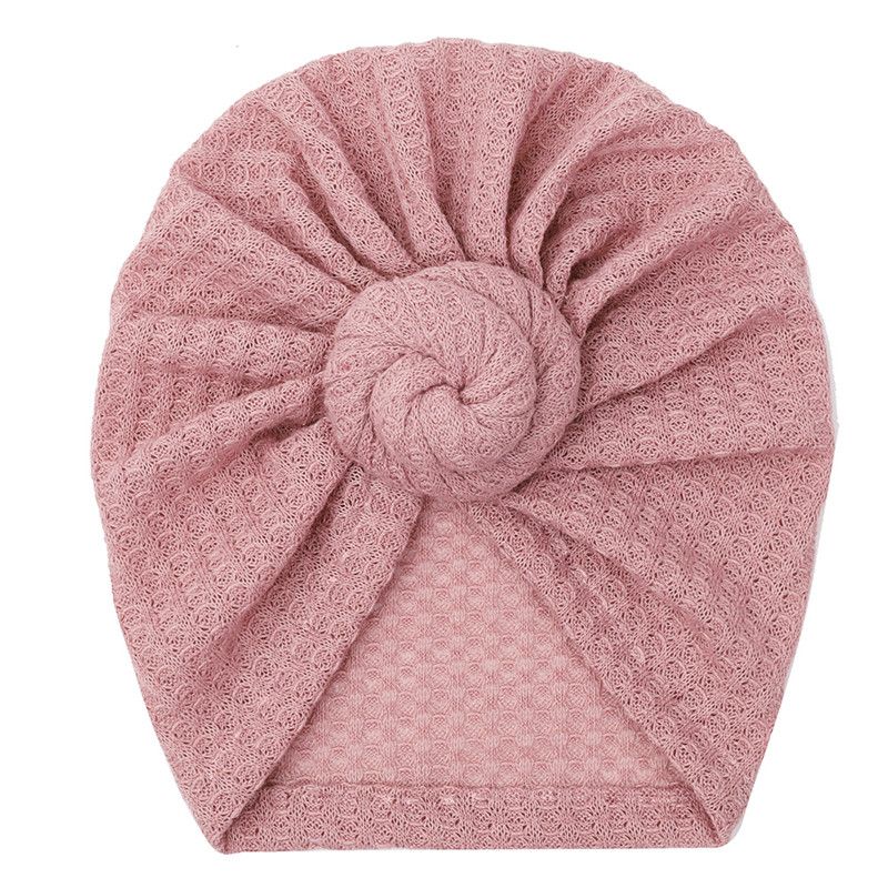 2022 Winter Newborn Kids Girl Waffle Crochet Knit Turban Hat  Infant Toddler Baby Cap Bonnet B XXA