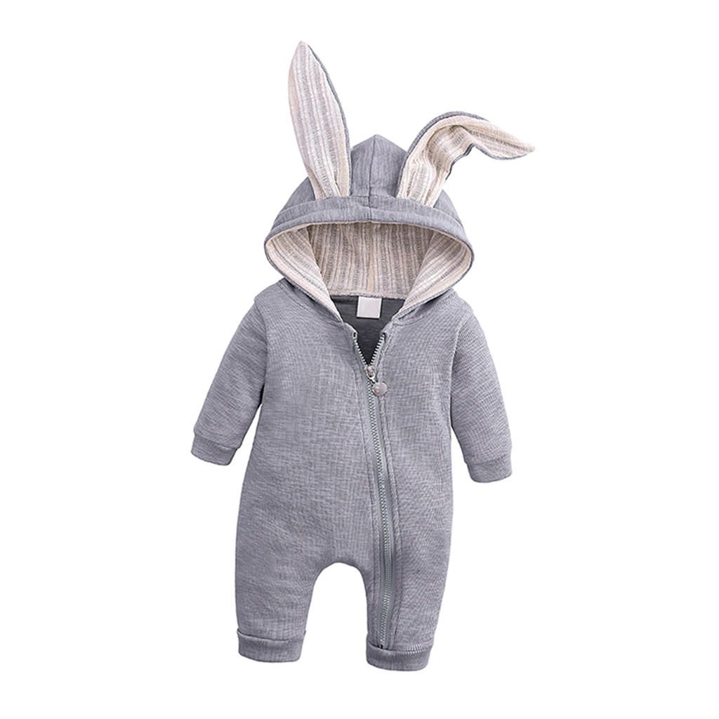 One Piece Newborn Infant Baby Girl Romper Jumpsuit Gray (6-9 Months)