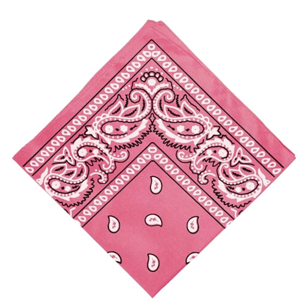 Women Men Paisley Print Cowboy Bandana Scarf Head Wrap Neck Pink
