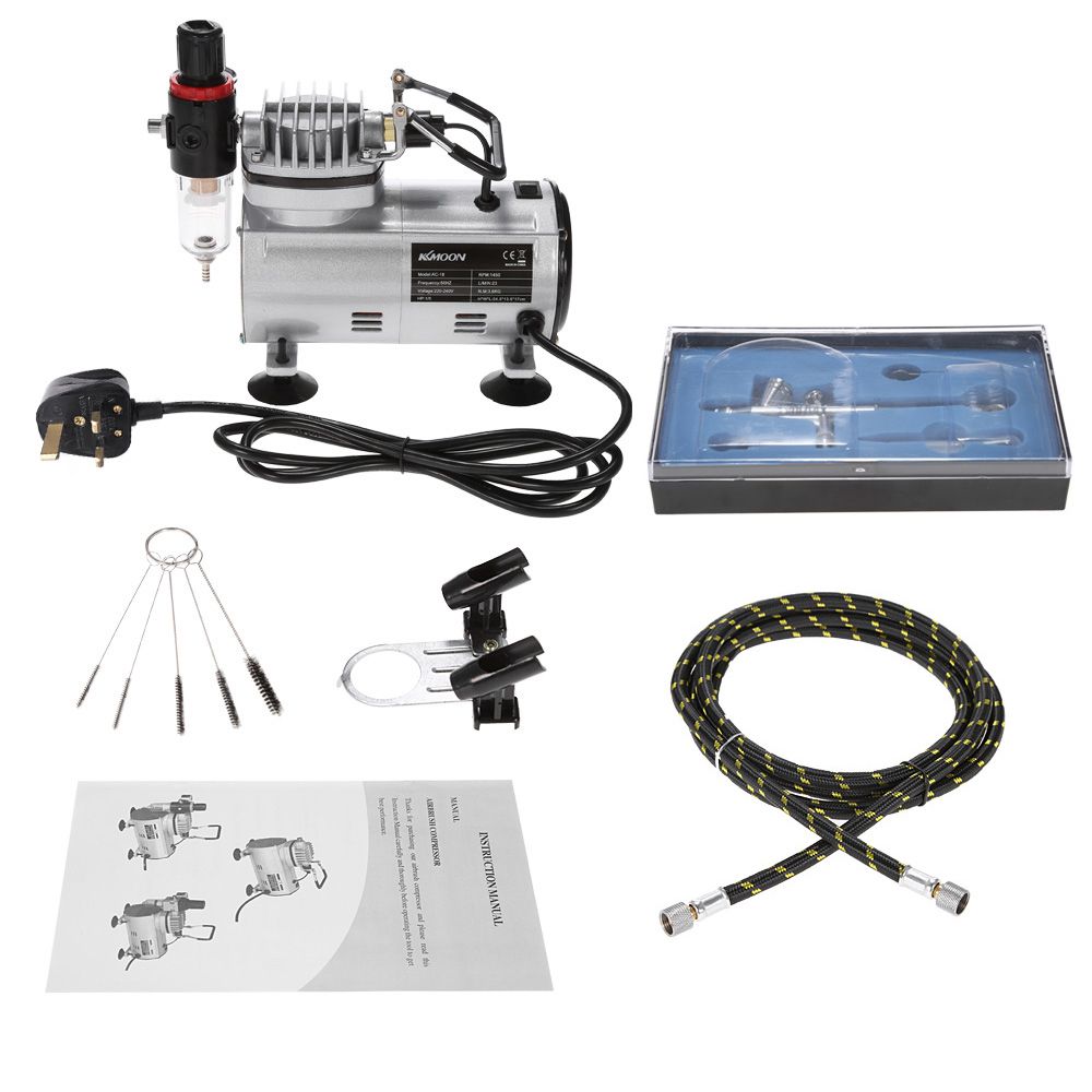 KKmoon Professional Airbrush Kit With Air Compressor Hobby