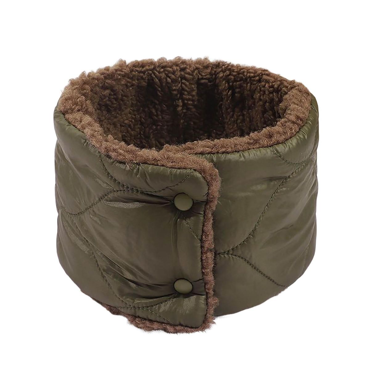Unisex Neckerchief Down Thickened Solid Color-Army Green